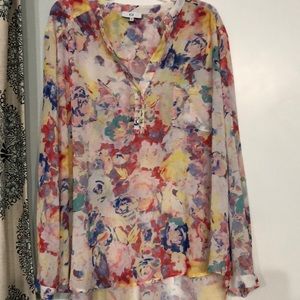 NSR floral silk blouse